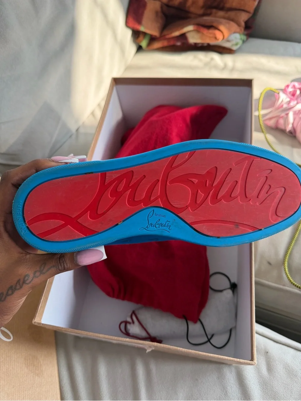 Christian Louboutin bold blue